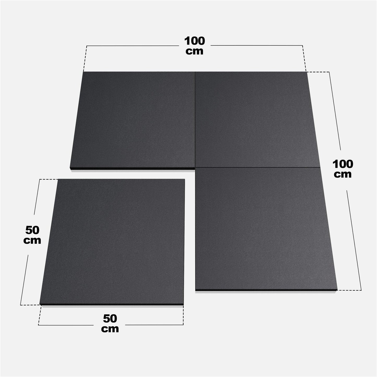 Bodenschutzmatten 4x 50x50x2cm schwarz - MAXXUS