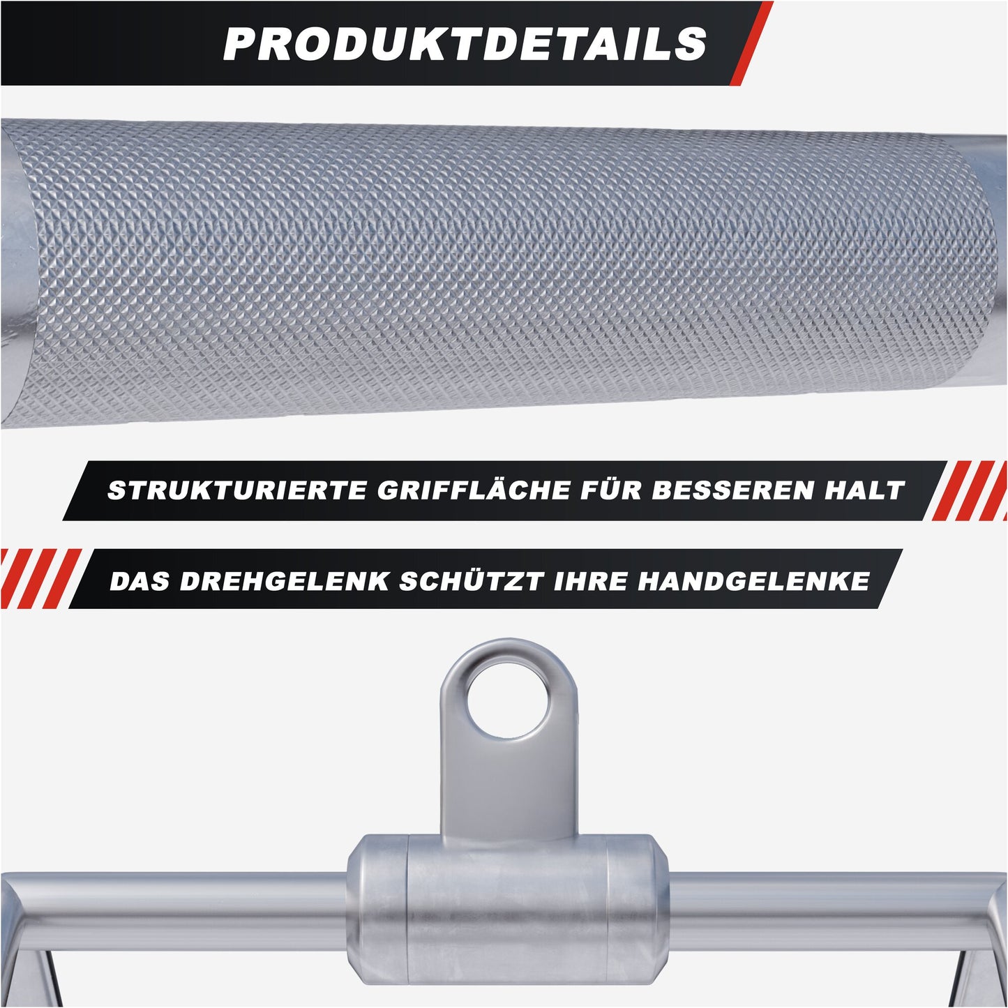 Parallel Griff, Rudergriff inkl. Gelenk Chrom