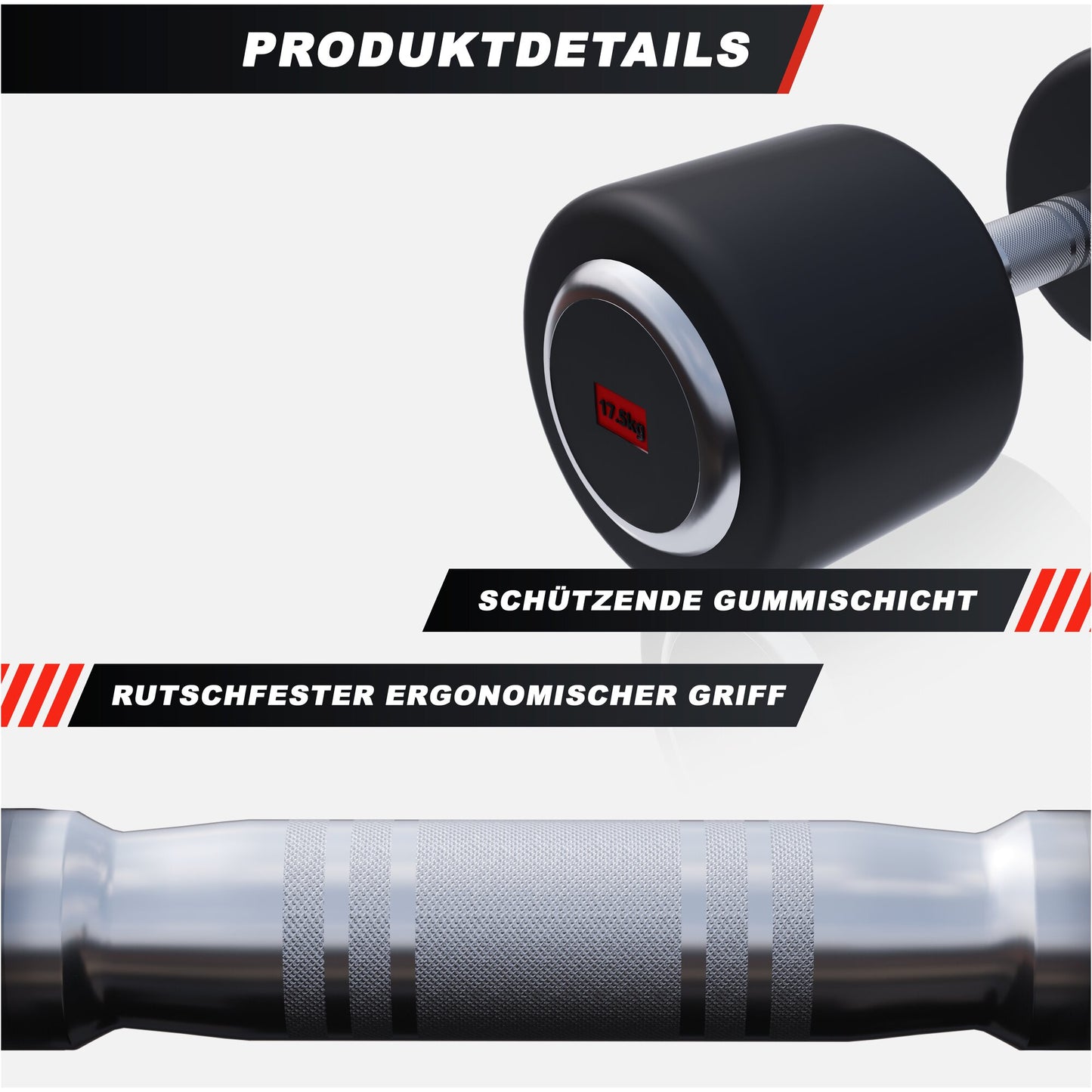 Kurzhantel Profi Gummi 2,5 kg - 50 kg