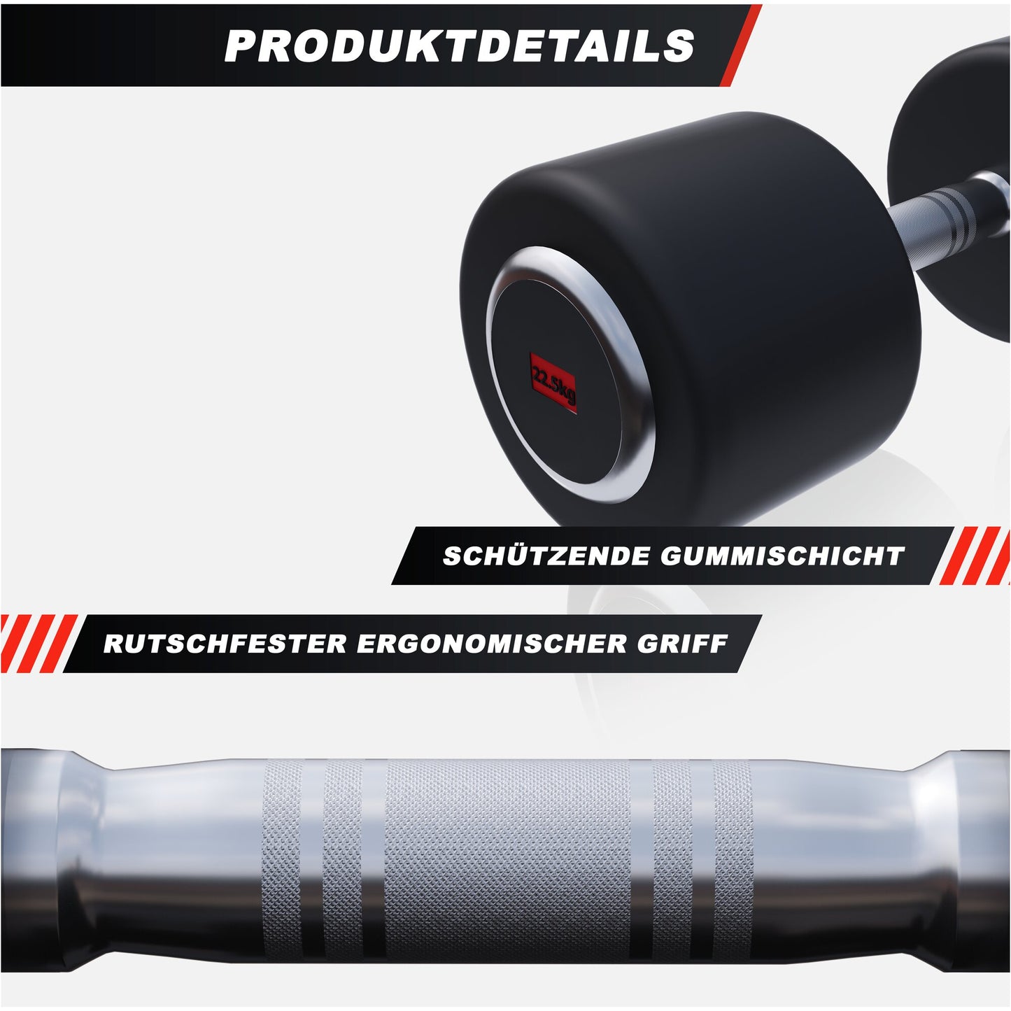 Kurzhantel Profi Gummi 2,5 kg - 50 kg