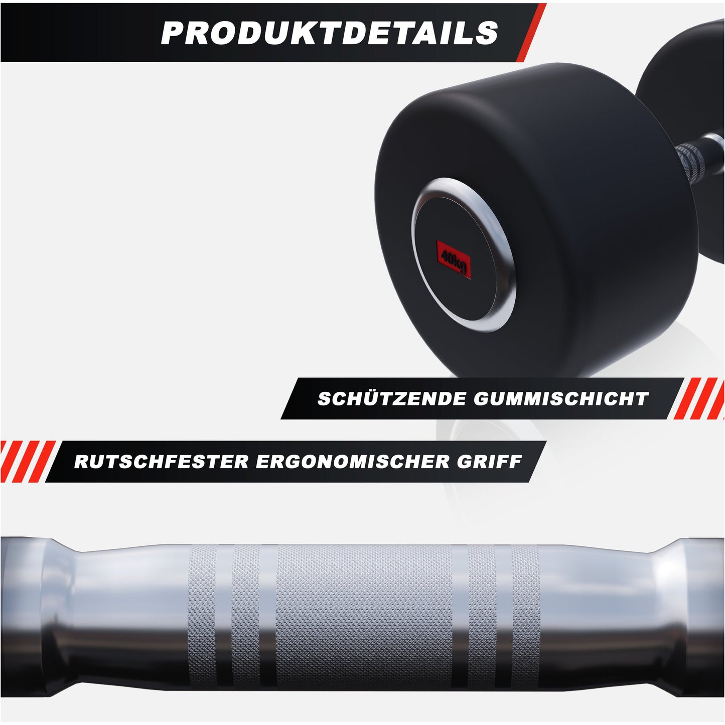 Kurzhantel Profi Gummi 2,5 kg - 50 kg