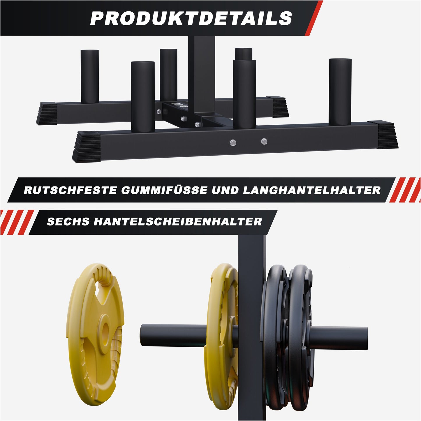 Rack for Olympic Plates & Bars schwarz