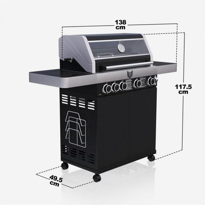 Gasgrill BBQ CHIEF 9.0, schwarz - MAXXUS
