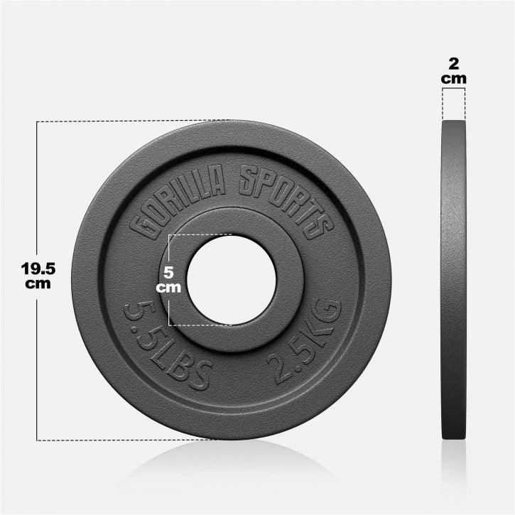 Hantelscheibe Olympia 50/51 mm Gusseisen 1,25 - 25 kg - MAXXUS