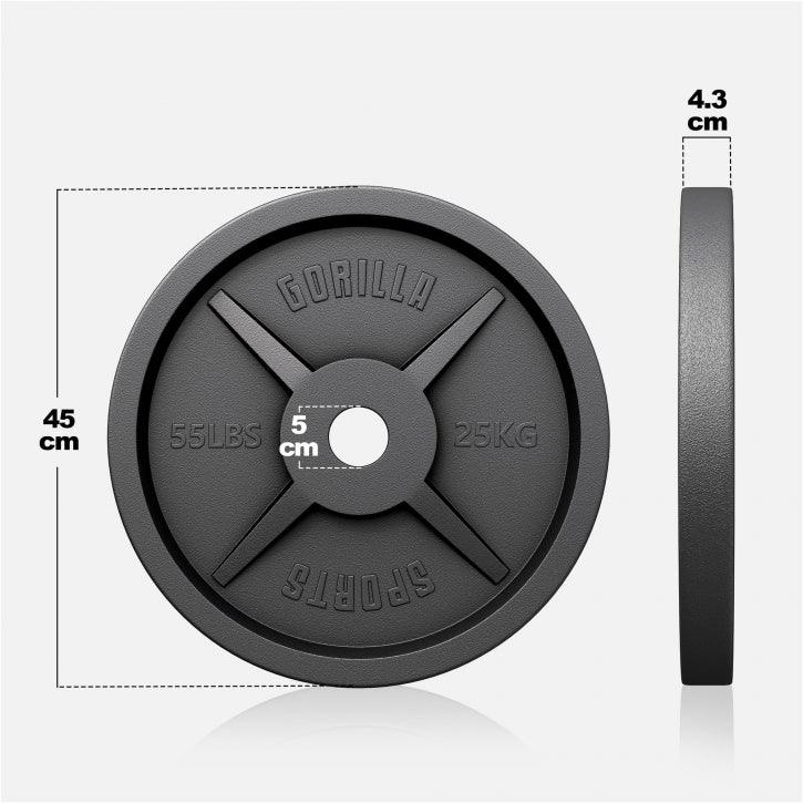 Hantelscheibe Olympia 50/51 mm Gusseisen 1,25 - 25 kg - MAXXUS