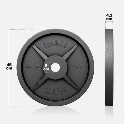 Hantelscheibe Olympia 50/51 mm Gusseisen 1,25 - 25 kg - MAXXUS
